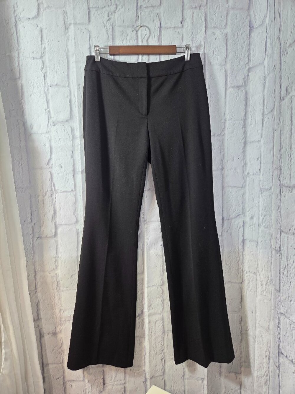 White House Black Market 6R Black Flare Business Casual Office Trouser Pants